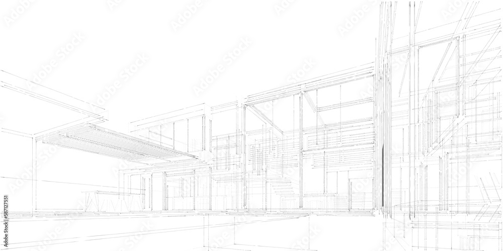 3d rendering of a modern building