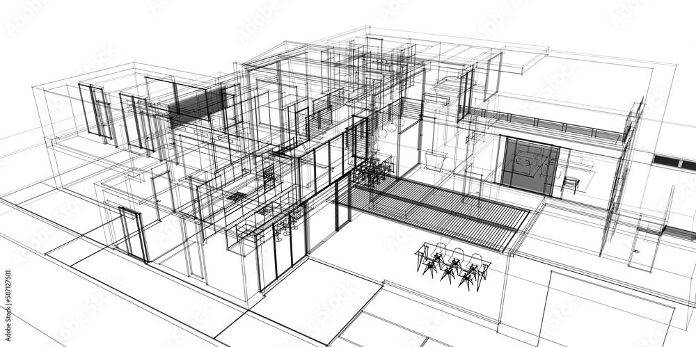 Fototapeta premium 3d model of a house