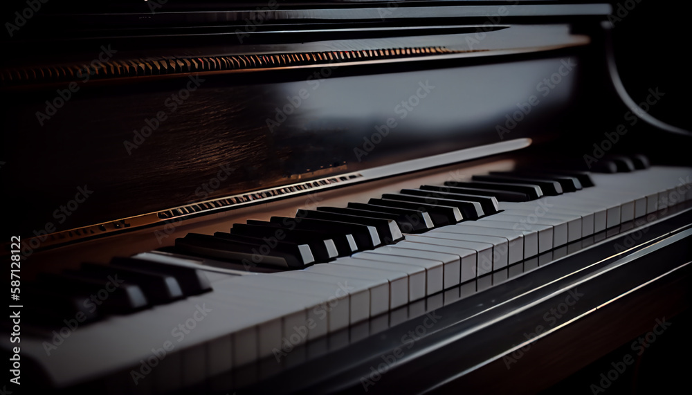 Closeup of antique piano keys and wood grain with sepia tone Closeup of antique piano keys and wood grain with sepia tone