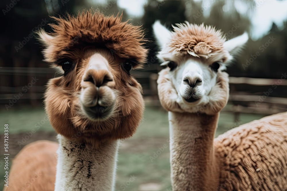 Alpacas up up and personal. Generative AI