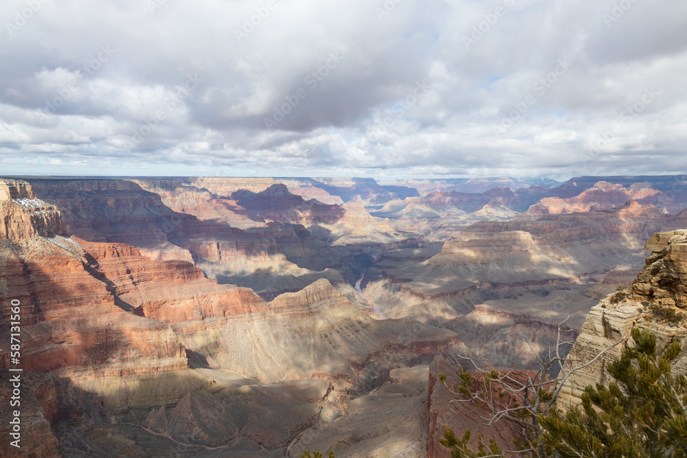 Views from the South Rim into the Grand Canyon National Park, Arizona