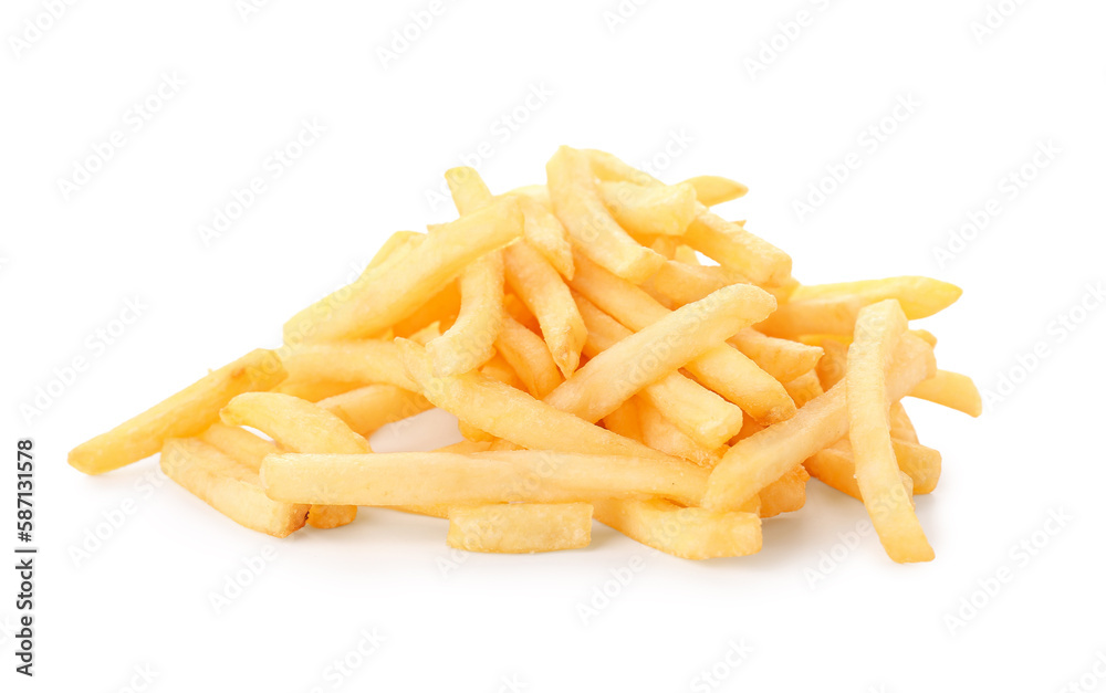 Tasty french fries on white background Tasty french fries on white background