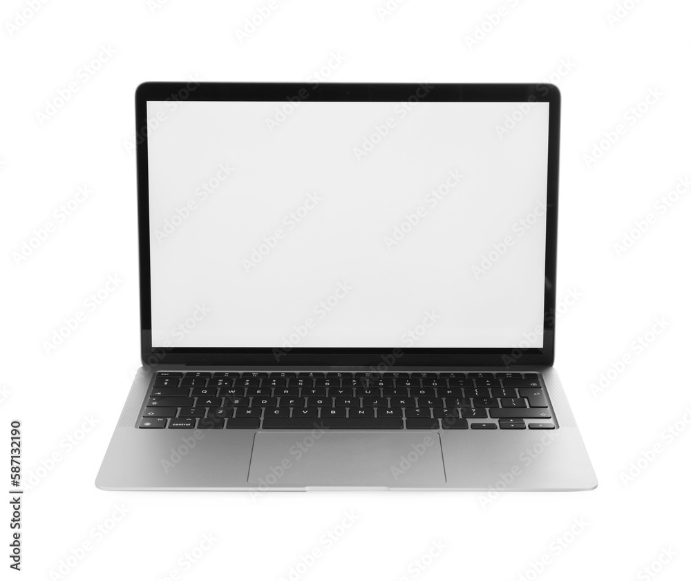 Laptop with blank screen isolated on white Laptop with blank screen isolated on white