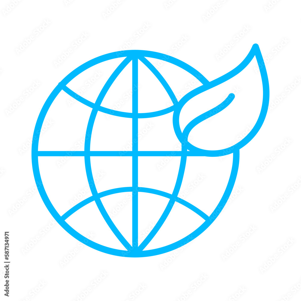 World eco-friendly icon with blue outline style. recycle, icon, eco, trash, ecology, nature, environment, green. Vector illustration World eco-friendly icon with blue outline style. recycle, icon, eco, trash, ecology, nature, environment, green. Vector illustration