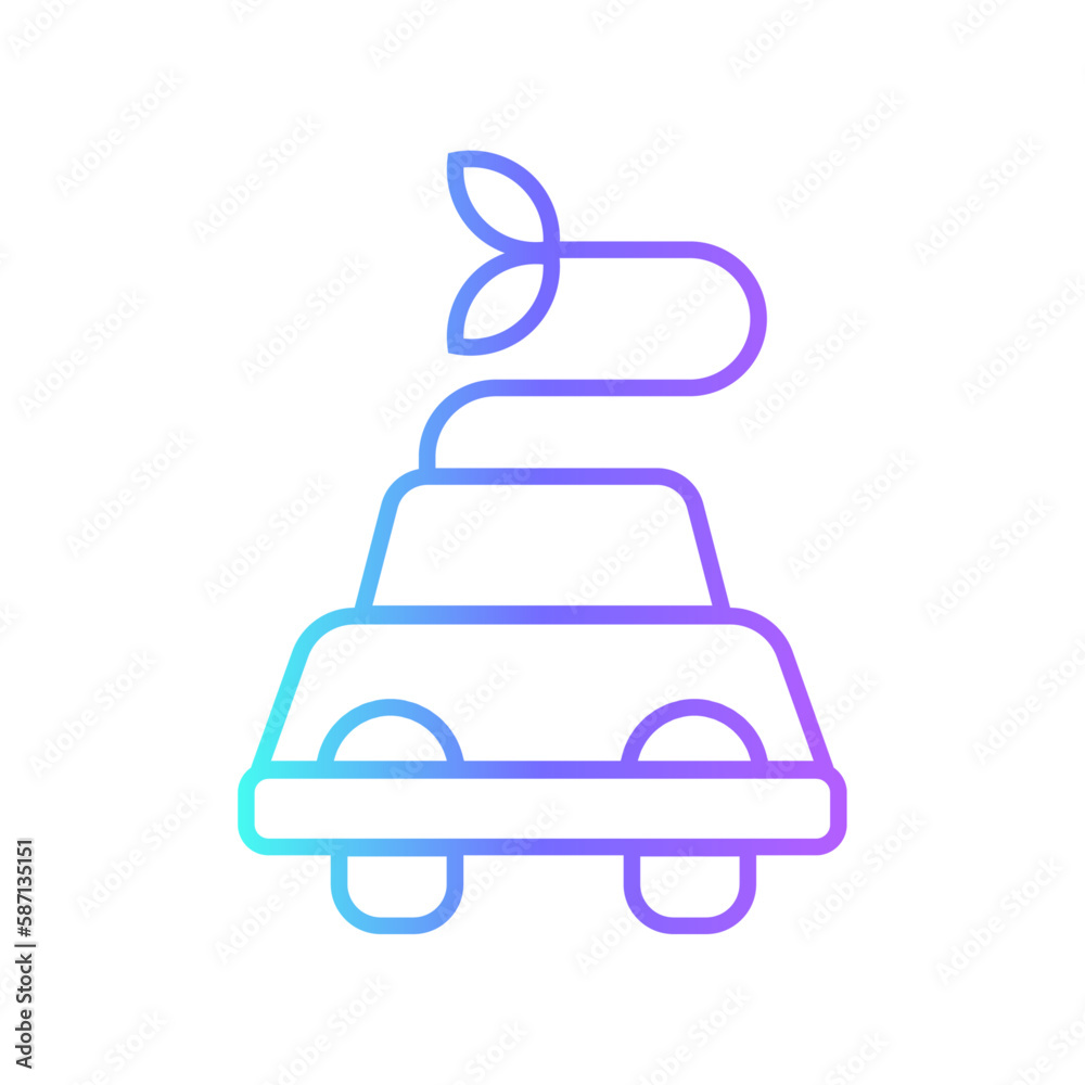 Car electric eco-friendly icon with black outline style. eco, green, ecology, environment, energy, nature, recycle. Vector illustration Car electric eco-friendly icon with black outline style. eco, green, ecology, environment, energy, nature, recycle. Vector illustration