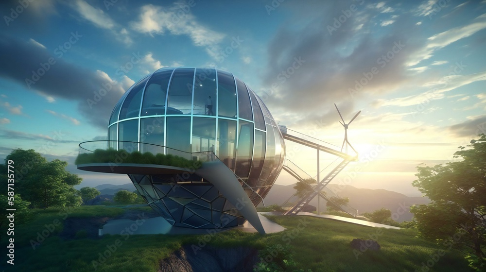 Step into a new world with a vision of sustainable living that blends cutting-edge technology and green energy.
Created using generative AI. Step into a new world with a vision of sustainable living that blends cutting-edge technology and green energy.
Created using generative AI.