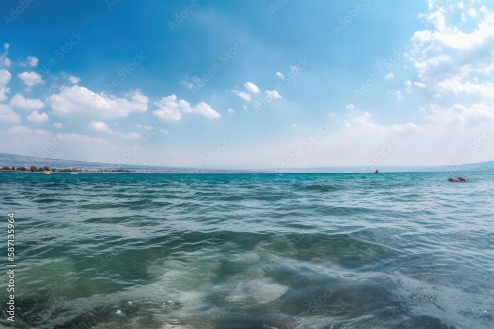 Israel's Galilee sea views. Generative AI