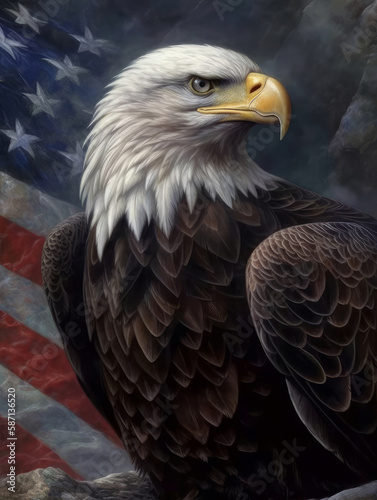 american bald eagle illustration.