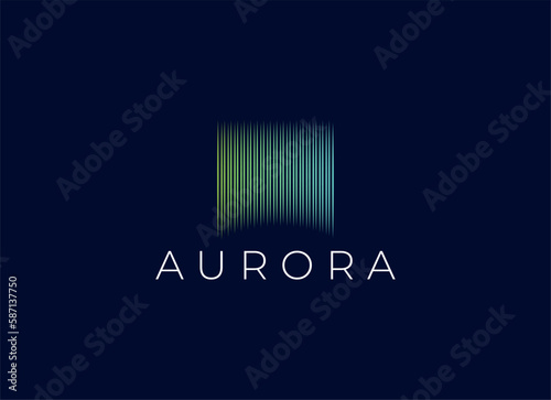Aurora Light Logo Design. Northern Light Logo
