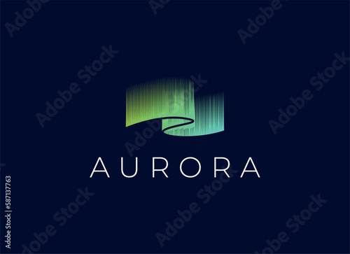 Aurora Light Logo Design. Northern Light Logo
