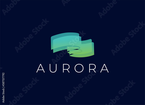 Aurora Light Logo Design. Northern Light Logo
