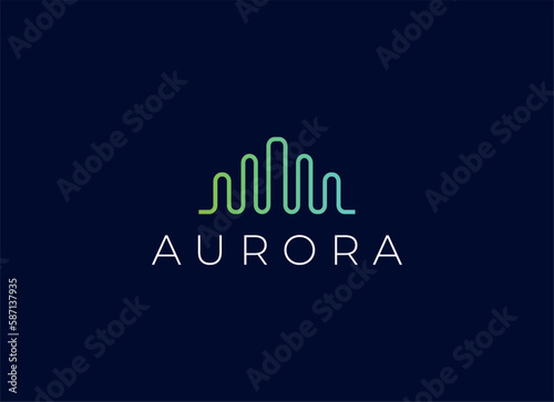 Aurora Light Logo Design. Northern Light Logo