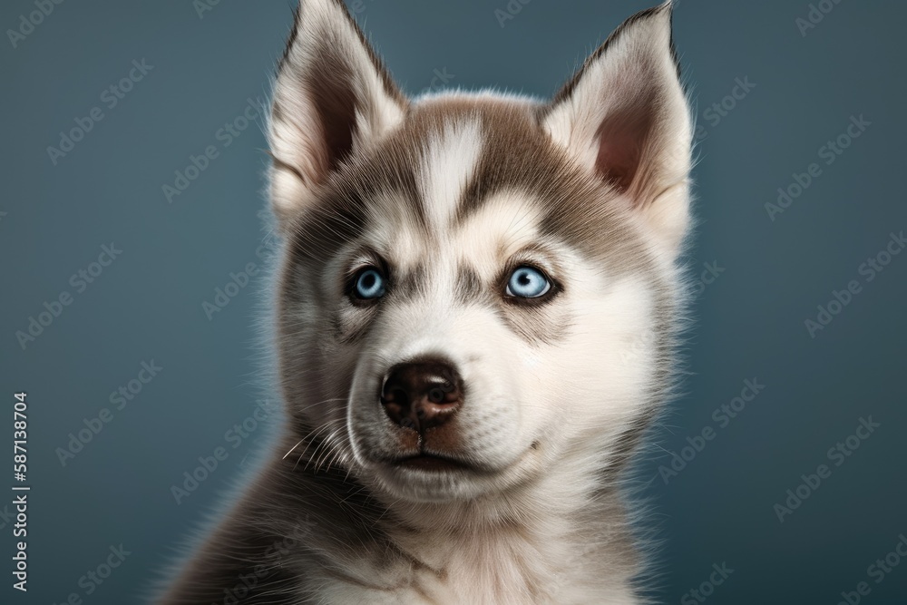 Puppy Siberian Husky. Generative AI