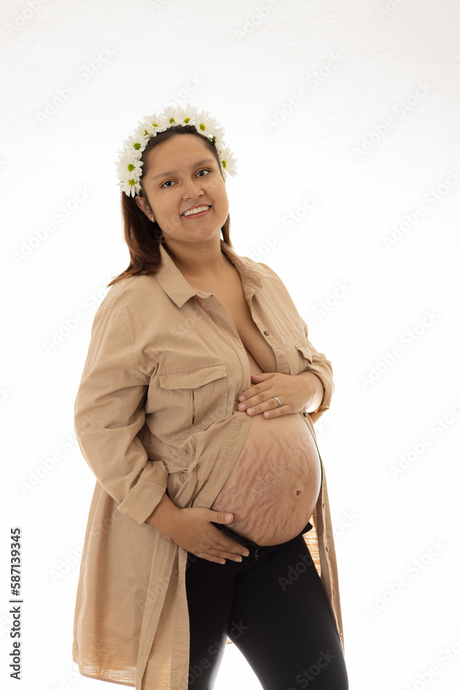 Young Pregnant Latina With Scars On Her Stomach Skin Treatment For young-pregnant-latina-with-scars-on-her-stomach-skin-treatment-for