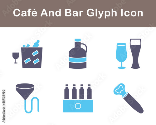 Cafe And Bar Vector Icon Set