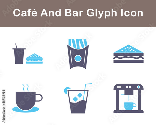 Cafe And Bar Vector Icon Set