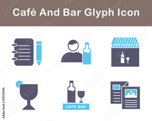 Cafe And Bar Vector Icon Set