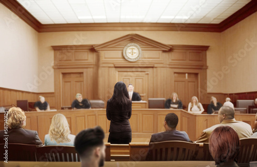 Obraz na plátně attester talking to magistrate in court