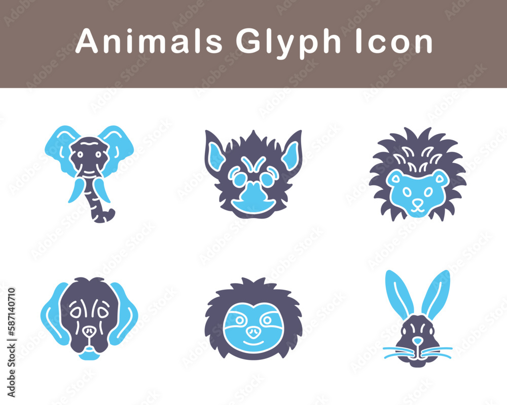 Obraz premium Animals Vector Icon Set