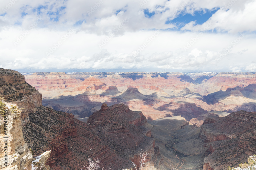 Views from the South Rim into the Grand Canyon National Park, Arizona