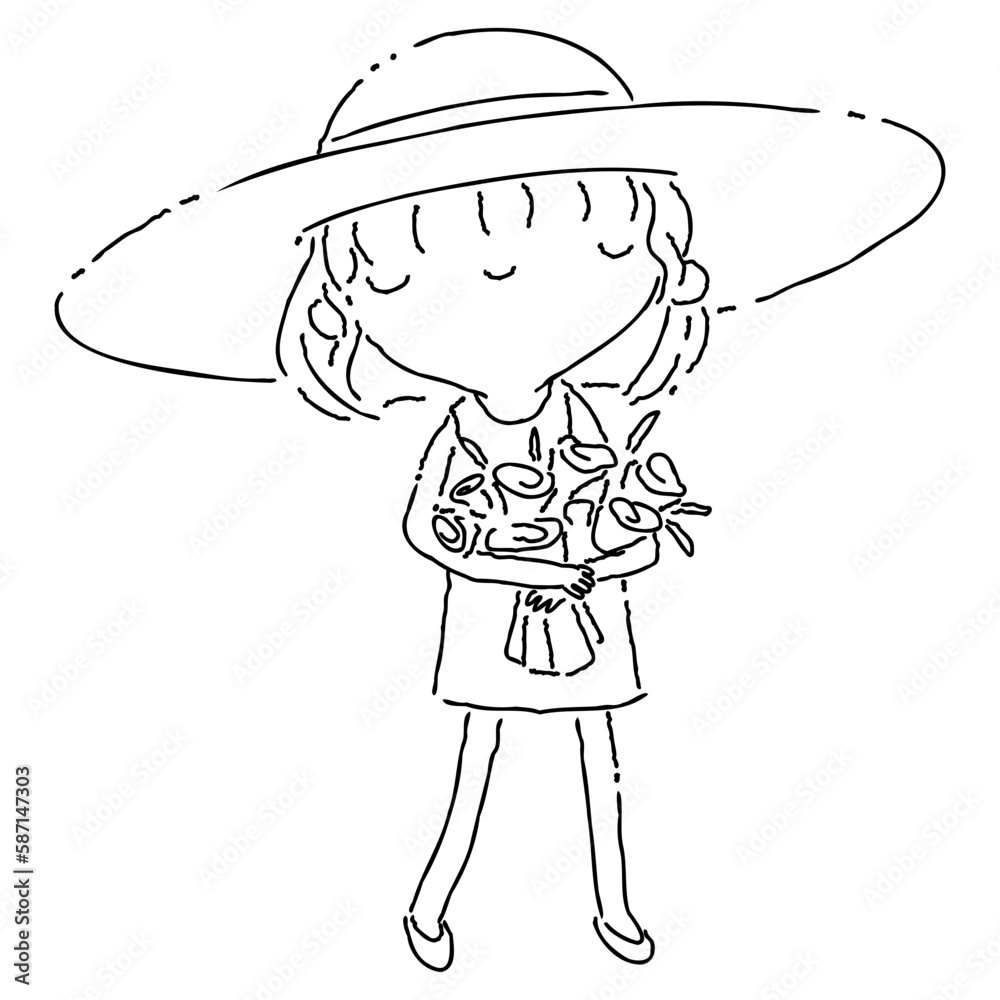 Woman line art illustration Woman line art illustration