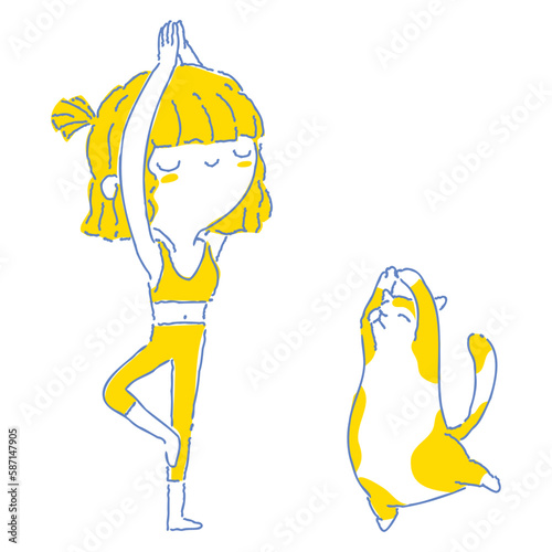 Woman twotone illustration