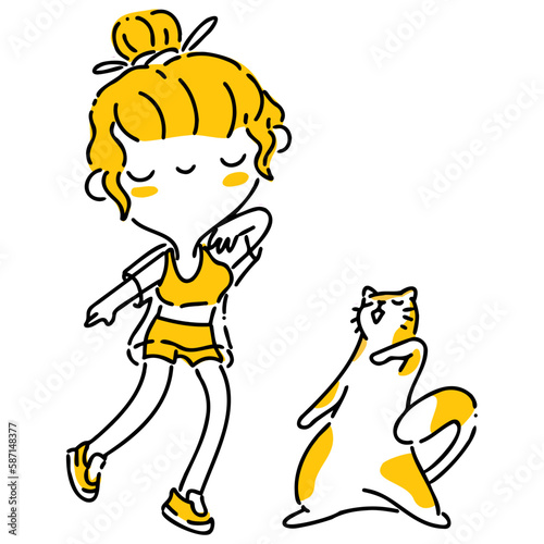 Woman twotone background illustration