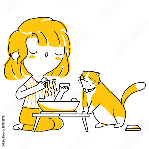 Woman twotone background illustration