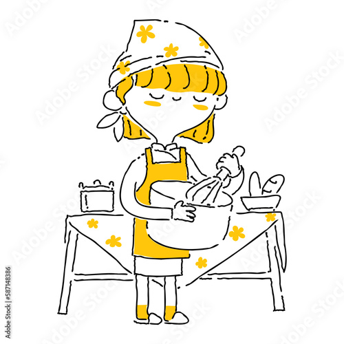 Woman twotone background illustration