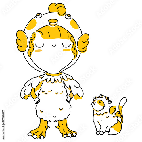 Woman twotone background illustration