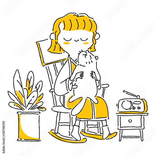 Woman twotone background illustration