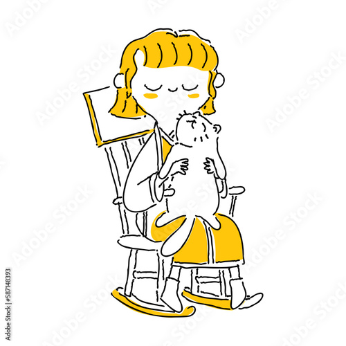 Woman twotone background illustration