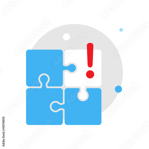 jigsaw puzzle, lost, incomplete data concept illustration flat design vector eps10. simple and modern graphic element for landing page, empty state ui, infographic