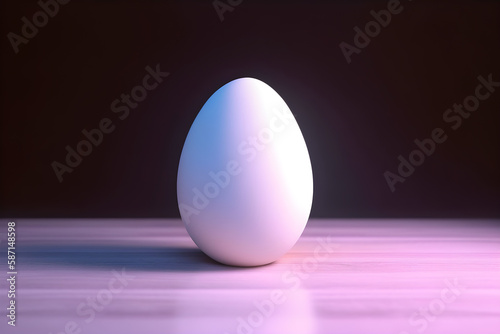 a white egg sitting on top of a table 