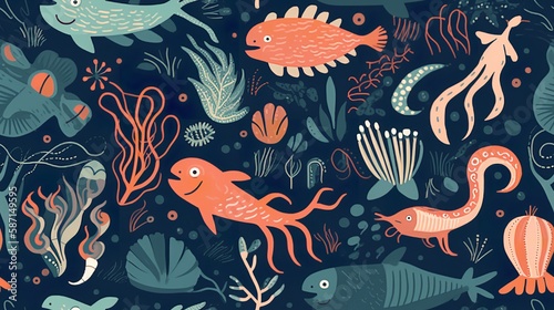 Sea Creatures Pattern