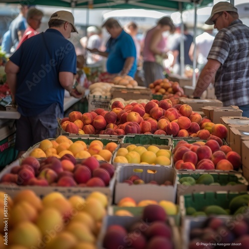 farmers market displaying locally grown and sustainable goods, farm fresh, farm to table, ai generated