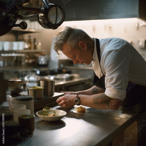 chefs preparing in season dishes utilizing fresh farm to table ingredients from local farmers, ai generated