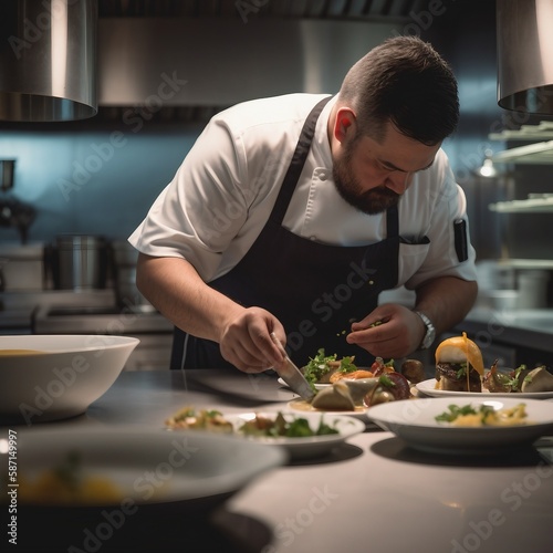 chefs preparing in season dishes utilizing fresh farm to table ingredients from local farmers, ai generated