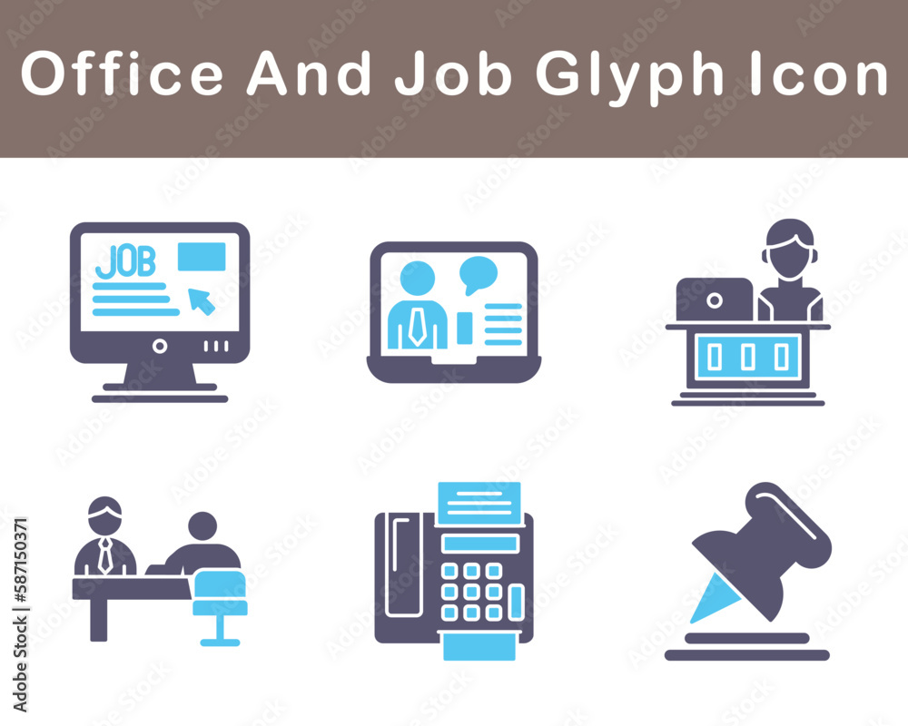 Work Office And Job Vector Icon Set Work Office And Job Vector Icon Set