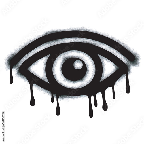 graffiti eyeball sign collection Spray painted black on white. Eyeball symbol. isolated on white background. vector illustration