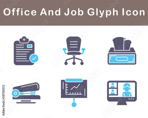 Work Office And Job Vector Icon Set