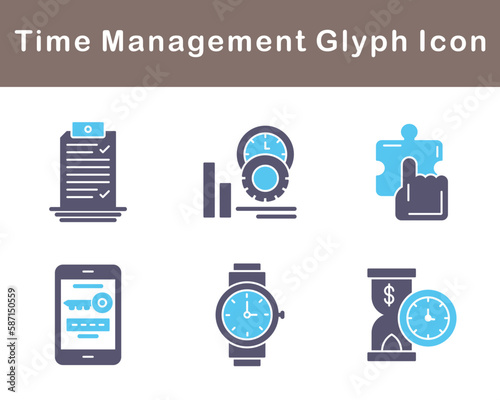 Time Management Vector Icon Set