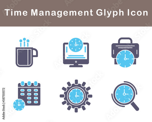 Time Management Vector Icon Set