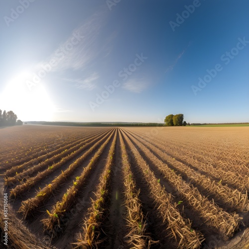 local community farms growing in the spring with people enjoying and working, ai generated