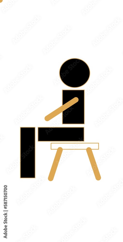 Fototapeta premium black and white sitting people