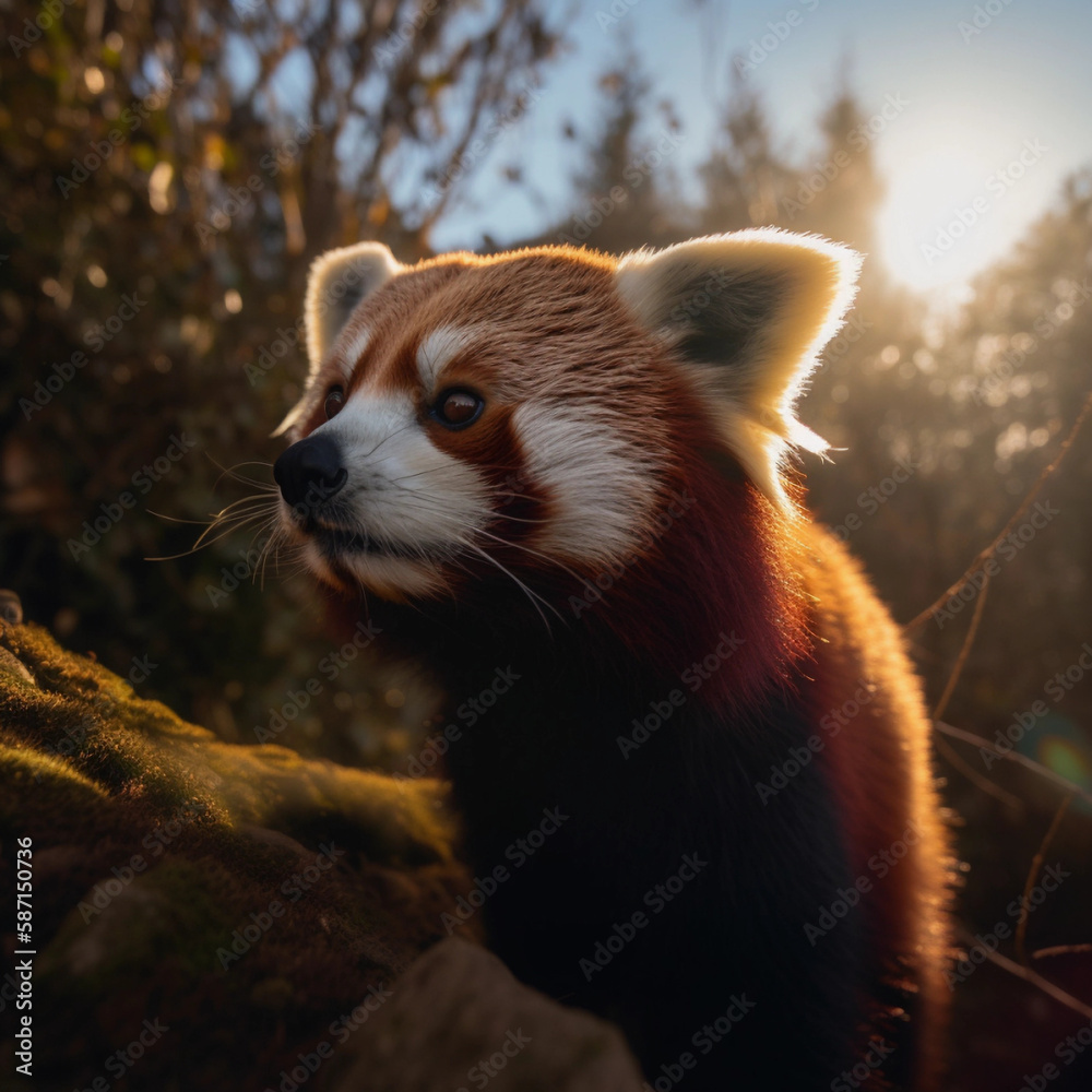 Fototapeta premium El secreto mejor guardado del bosque: el panda rojo