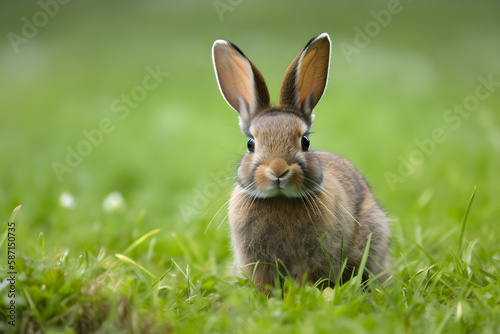 a rabbit sitting in the grass looking at the camera  © VIX
