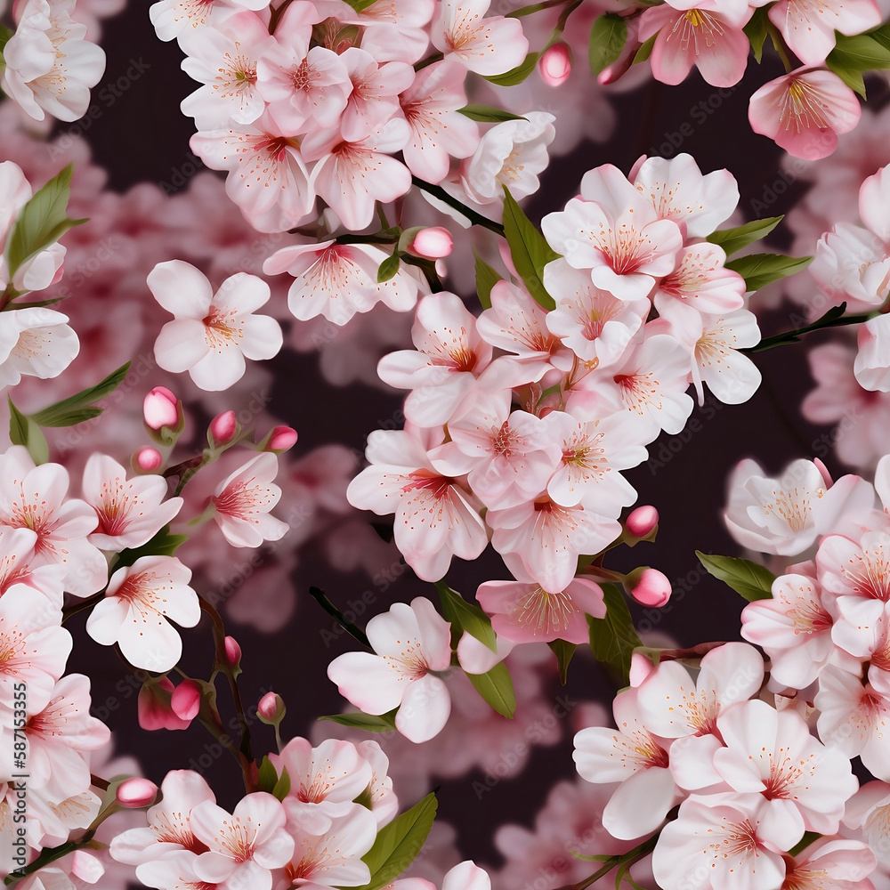 Cherry Blossom Photorealistic Digital Paper, cherry-blossom, seamless pattern Cherry Blossom Photorealistic Digital Paper, cherry-blossom, seamless pattern