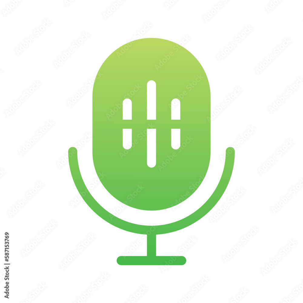 Fototapeta premium Flat Gradient Icon microphone,voice,audio,mic,radio