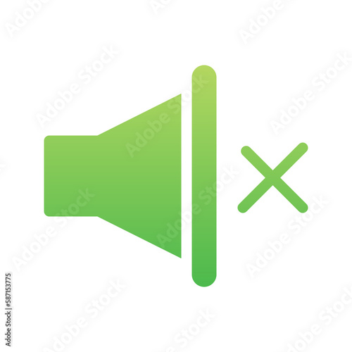 Flat Gradient Icon no noise,mute button,volume mute,no sound,speaker